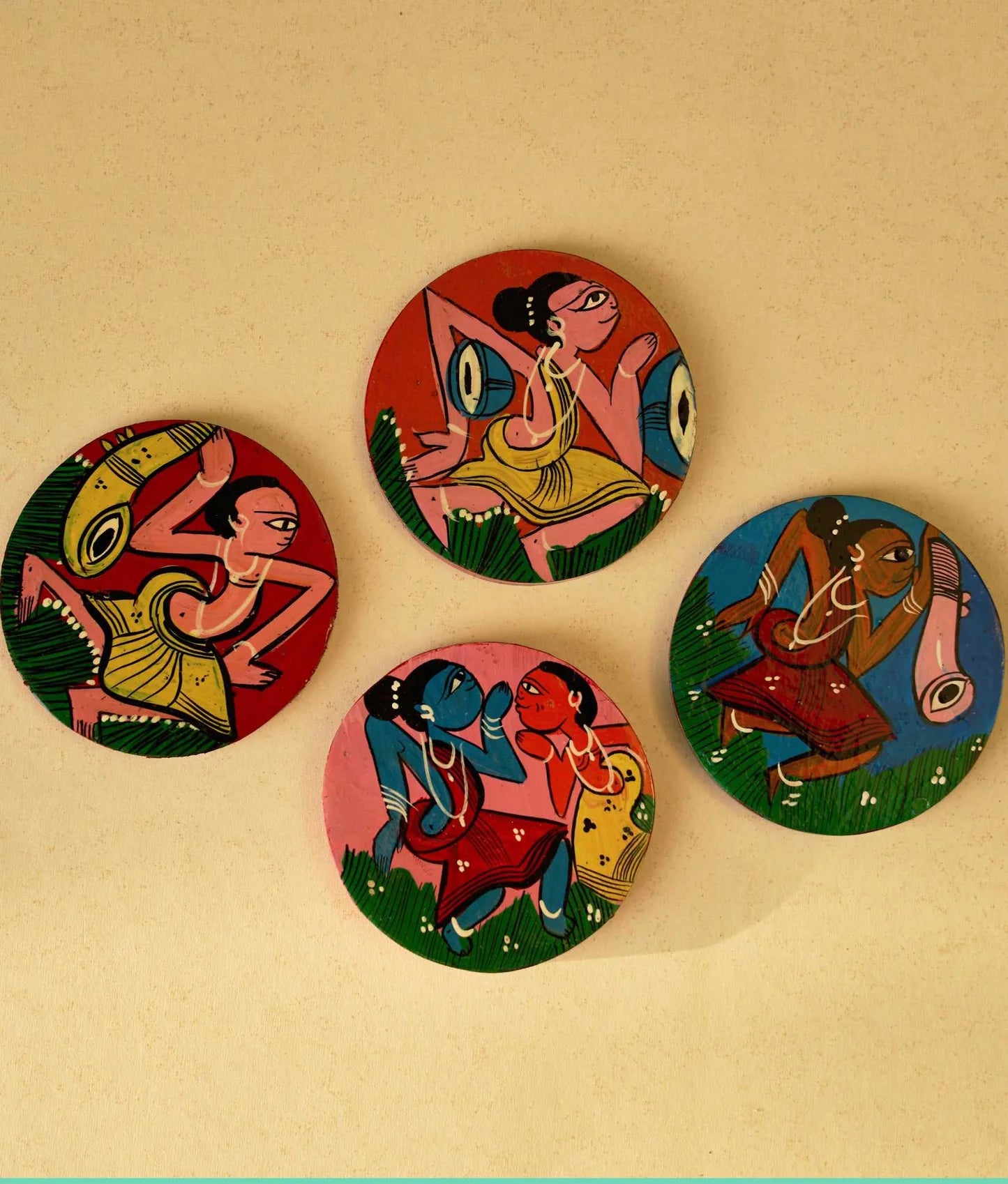 Santhal Stories Wooden Coasters (Set of 4)