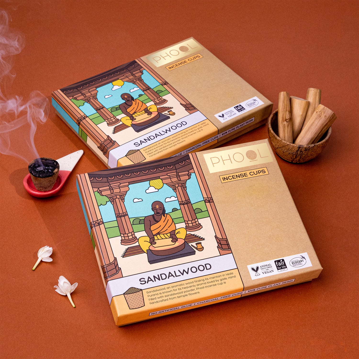 Sandalwood Havan cups (16 Pcs)