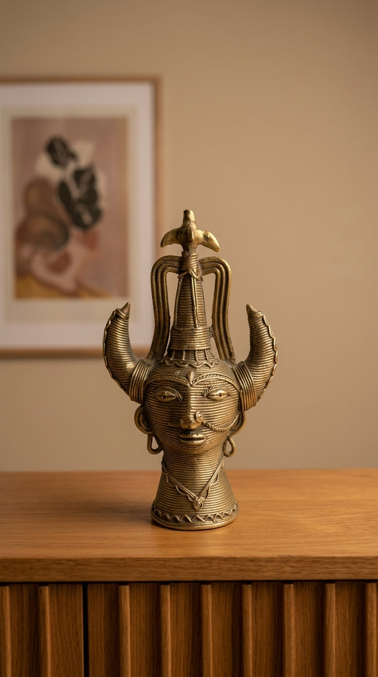 Dhokra Tribal Chief Mask (Medium) — Female