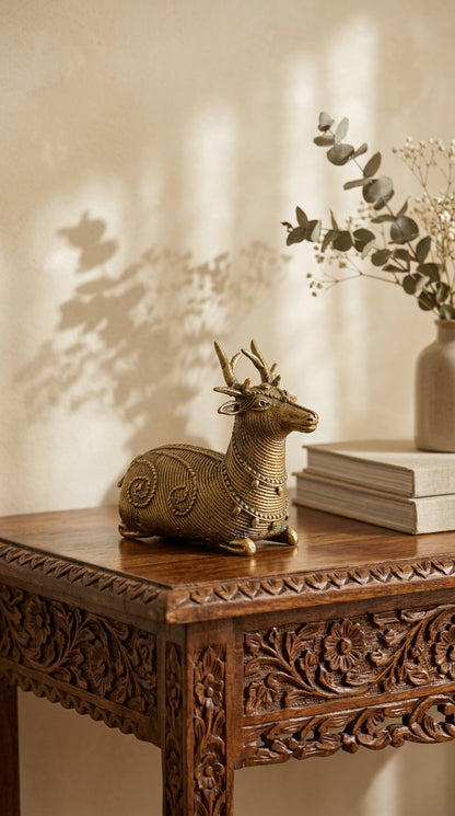 Dhokra Sitting Deer Single