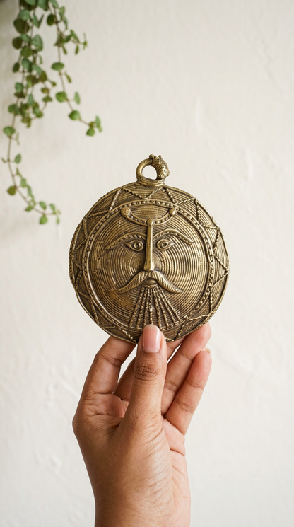 Dhokra Moon Wall Mask