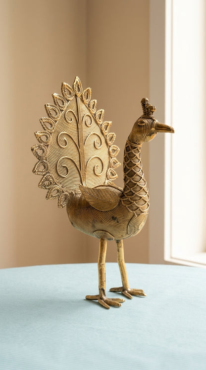 Dhokra Peacock (Large)