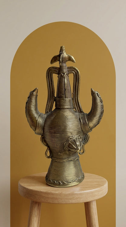 Dhokra Tribal Chief Mask (Medium) — Male