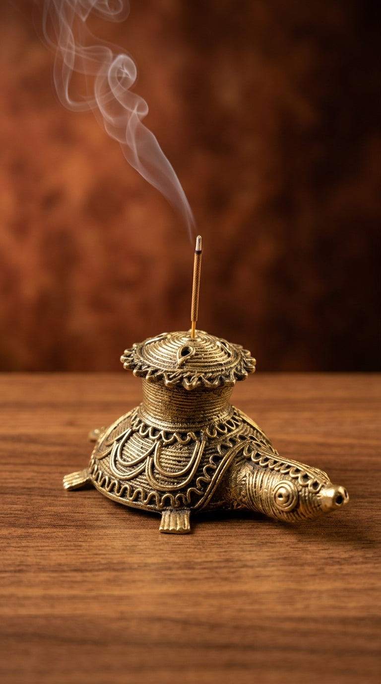 Dhokra Turtle Incense Holder