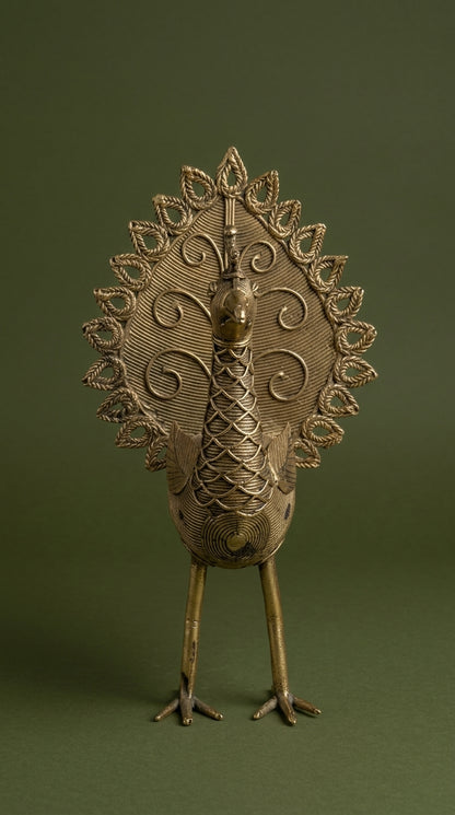 Dhokra Peacock (Large)