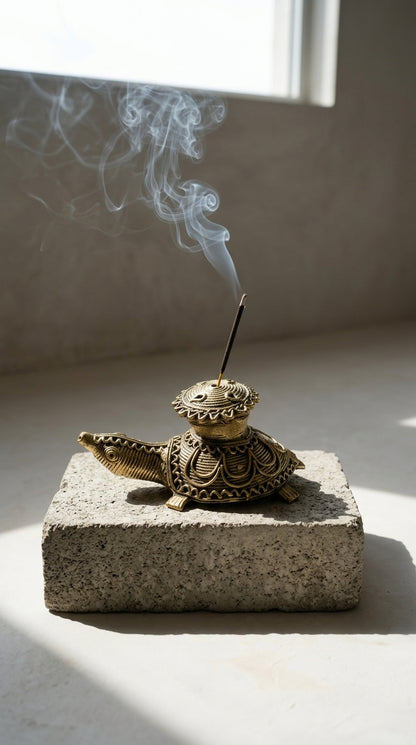 Dhokra Turtle Incense Holder