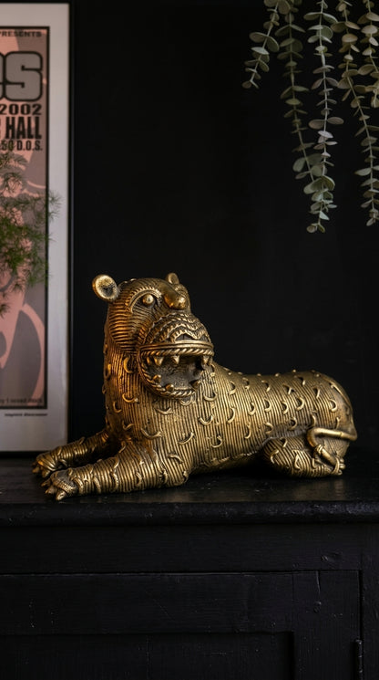 Dhokra Tiger Sitting