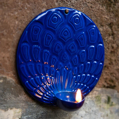Peacock Wall Hanging Diya Holder