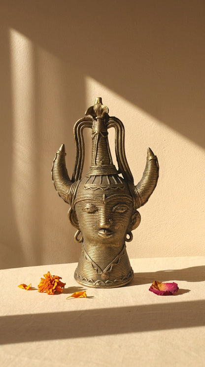 Dhokra Tribal Chief Mask (Medium) — Male