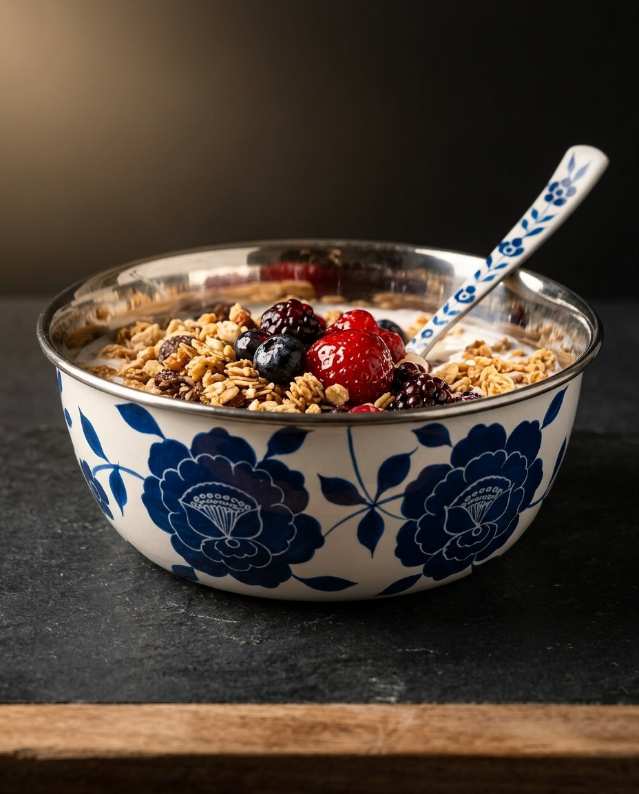 The Garden Breakfast Bowl + Spoon set — Peony