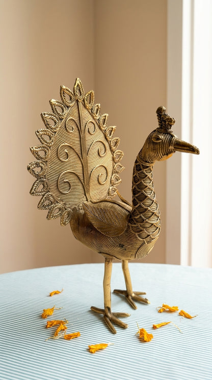 Dhokra Peacock (Large)