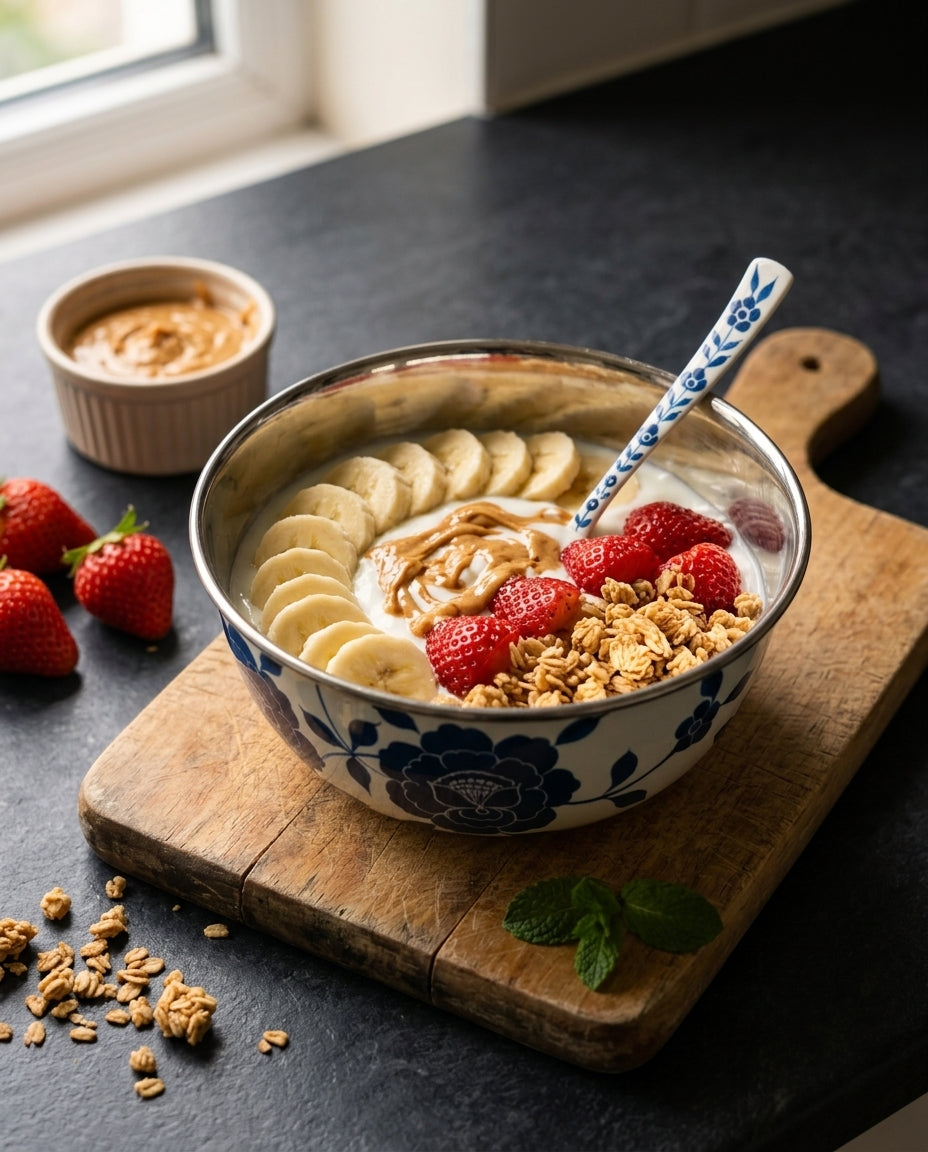 The Garden Breakfast Bowl + Spoon set — Peony