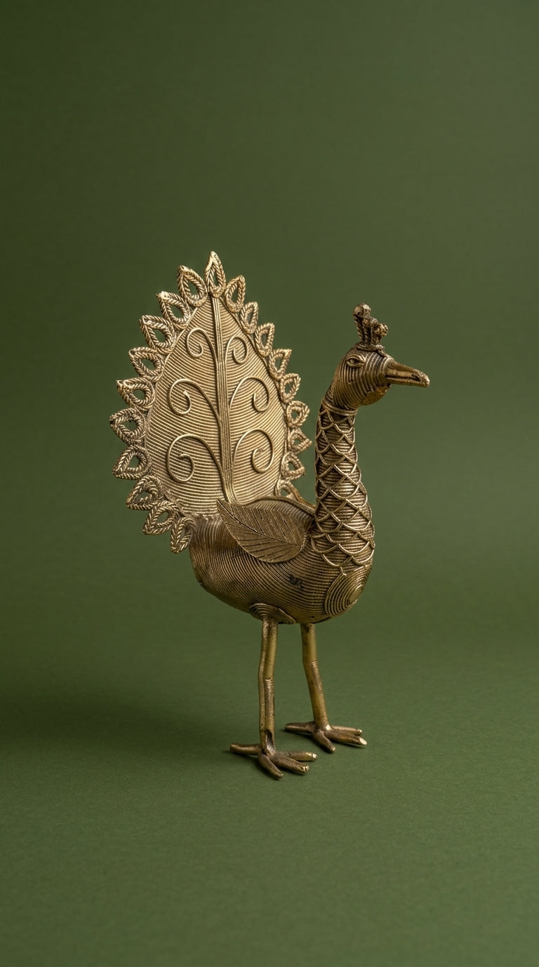 Dhokra Peacock (Large)