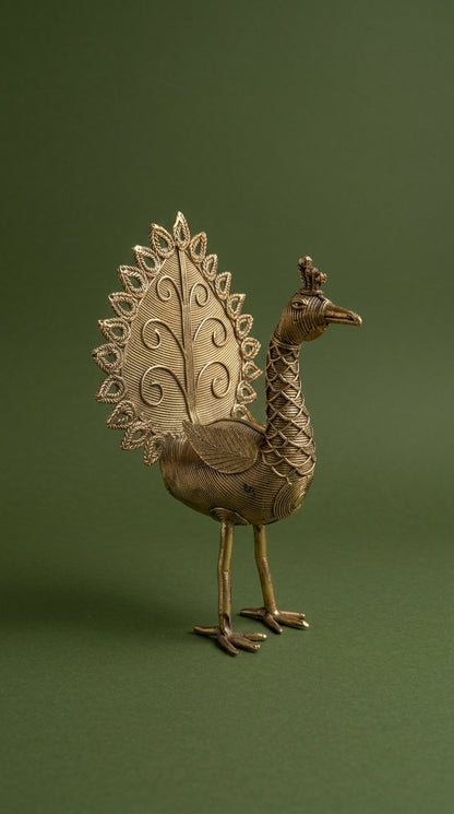 Dhokra Peacock (Large)