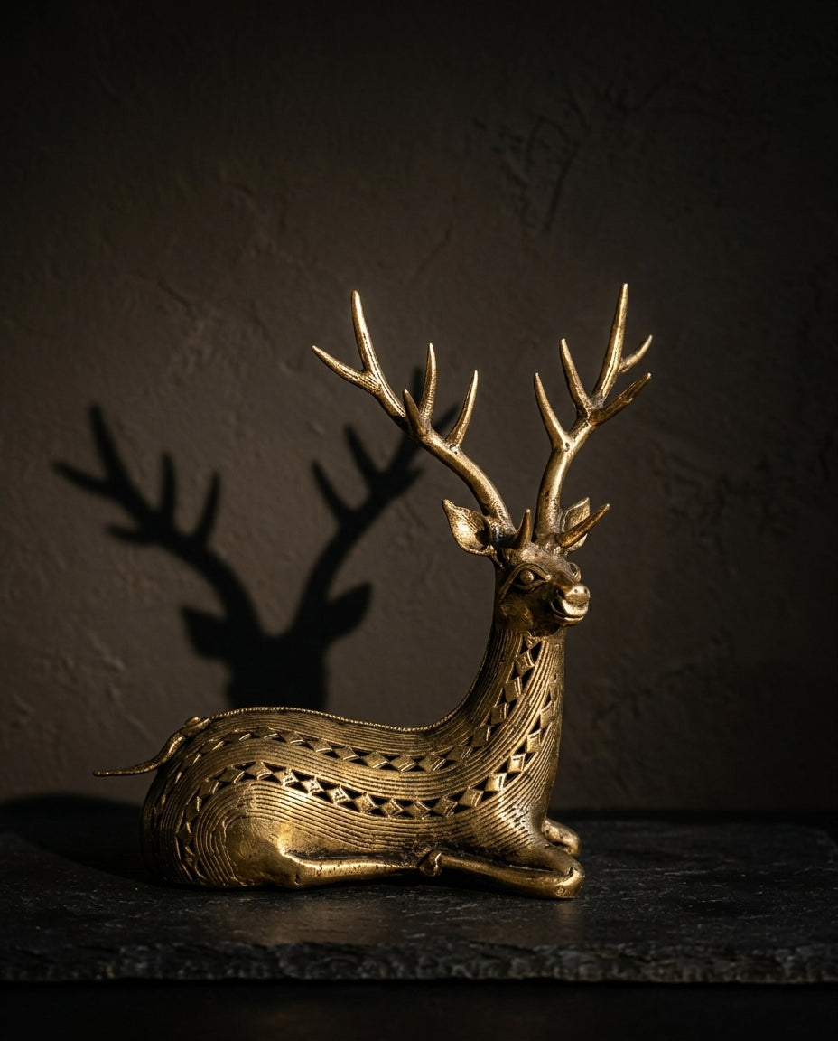 Dhokra Resting Stag Pair