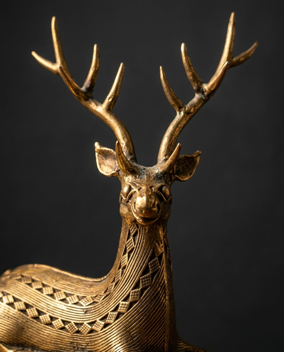 Dhokra Resting Stag Pair