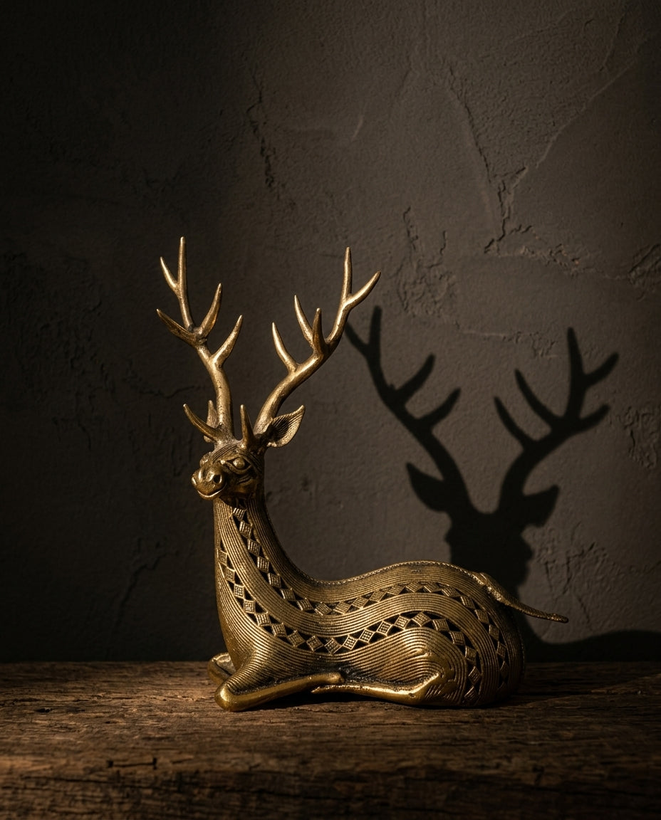 Dhokra Resting Stag Pair