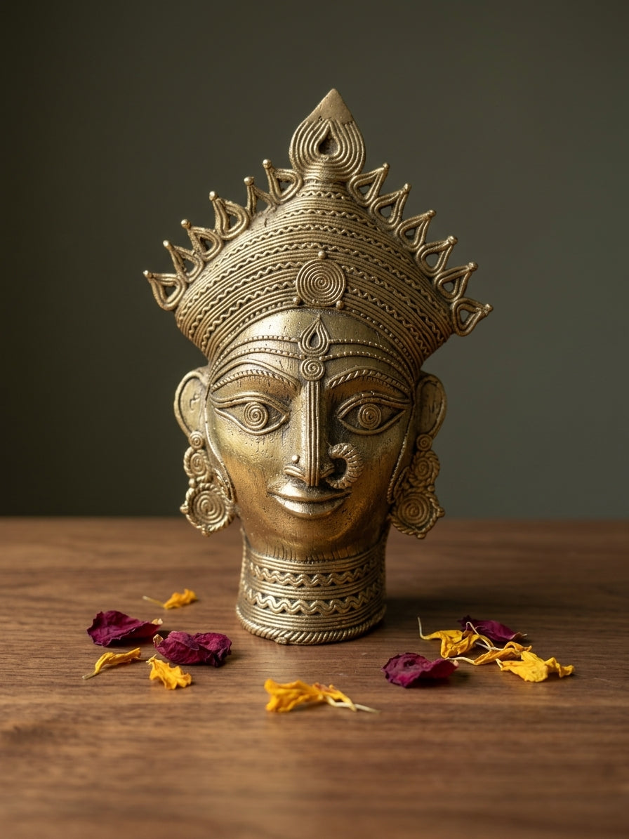 Dhokra Durga Ma Bust