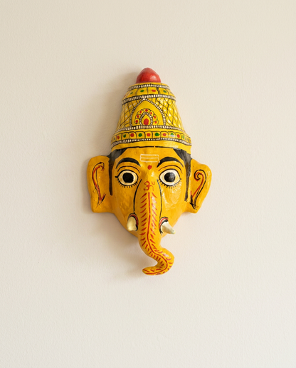Cheriyal Ganesha Mukhauta — Hand-Painted Wall Bust