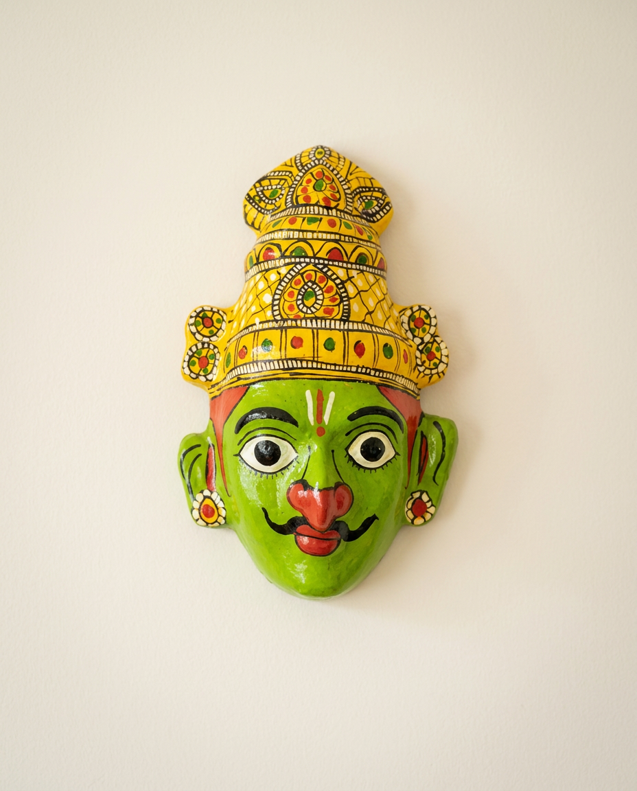 Cheriyal Garuda Mukhauta — Hand-Painted Wall Bust