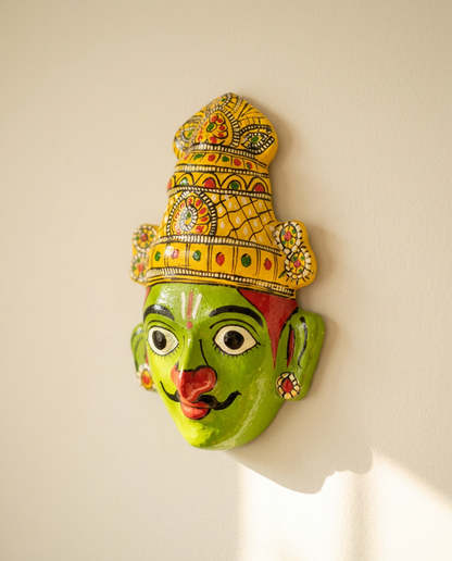 Cheriyal Garuda Mukhauta — Hand-Painted Wall Bust
