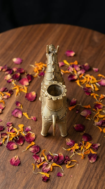 Dhokra Horse Candle Holder