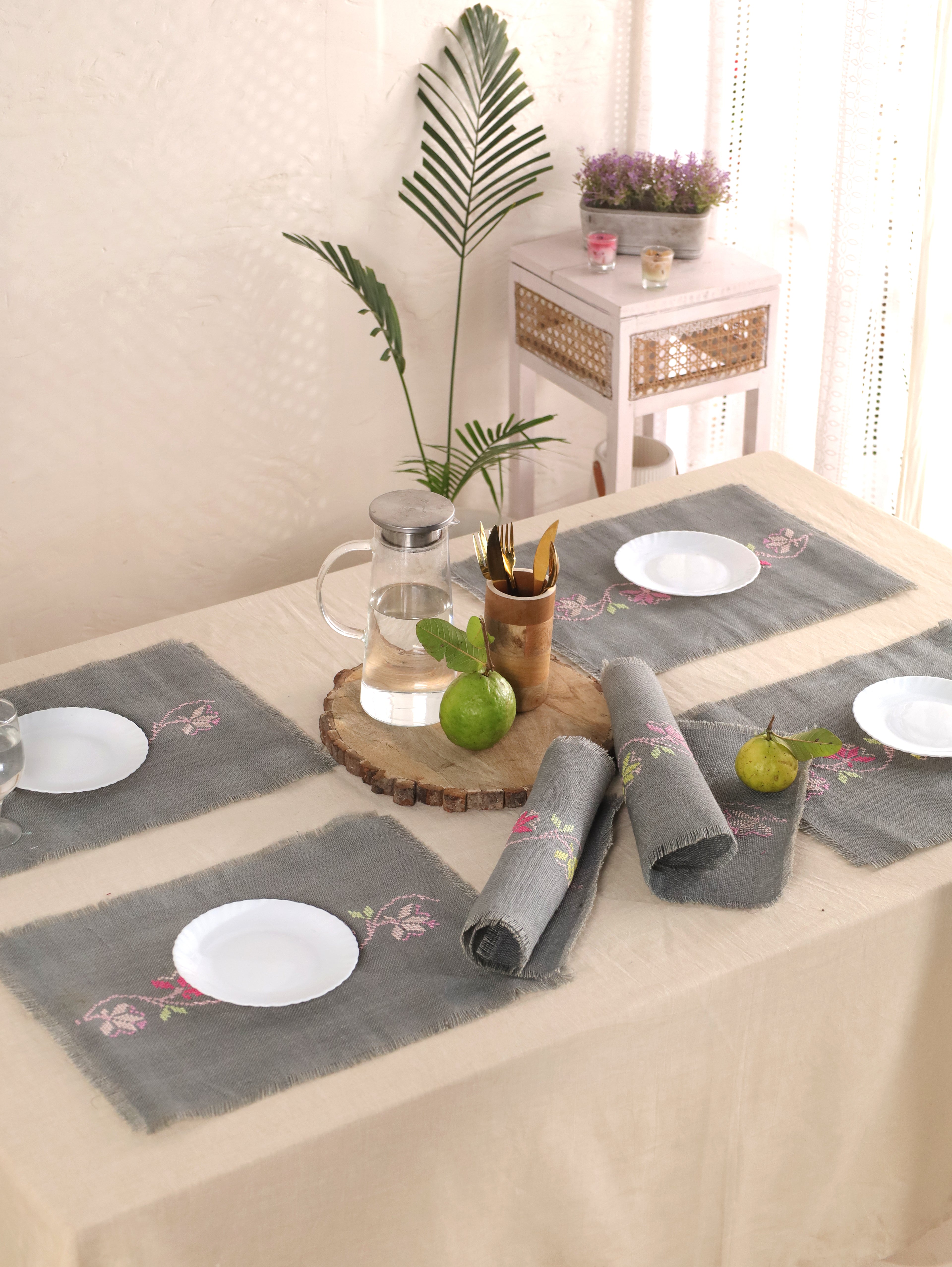 Dove Grey Handwoven Table Mat