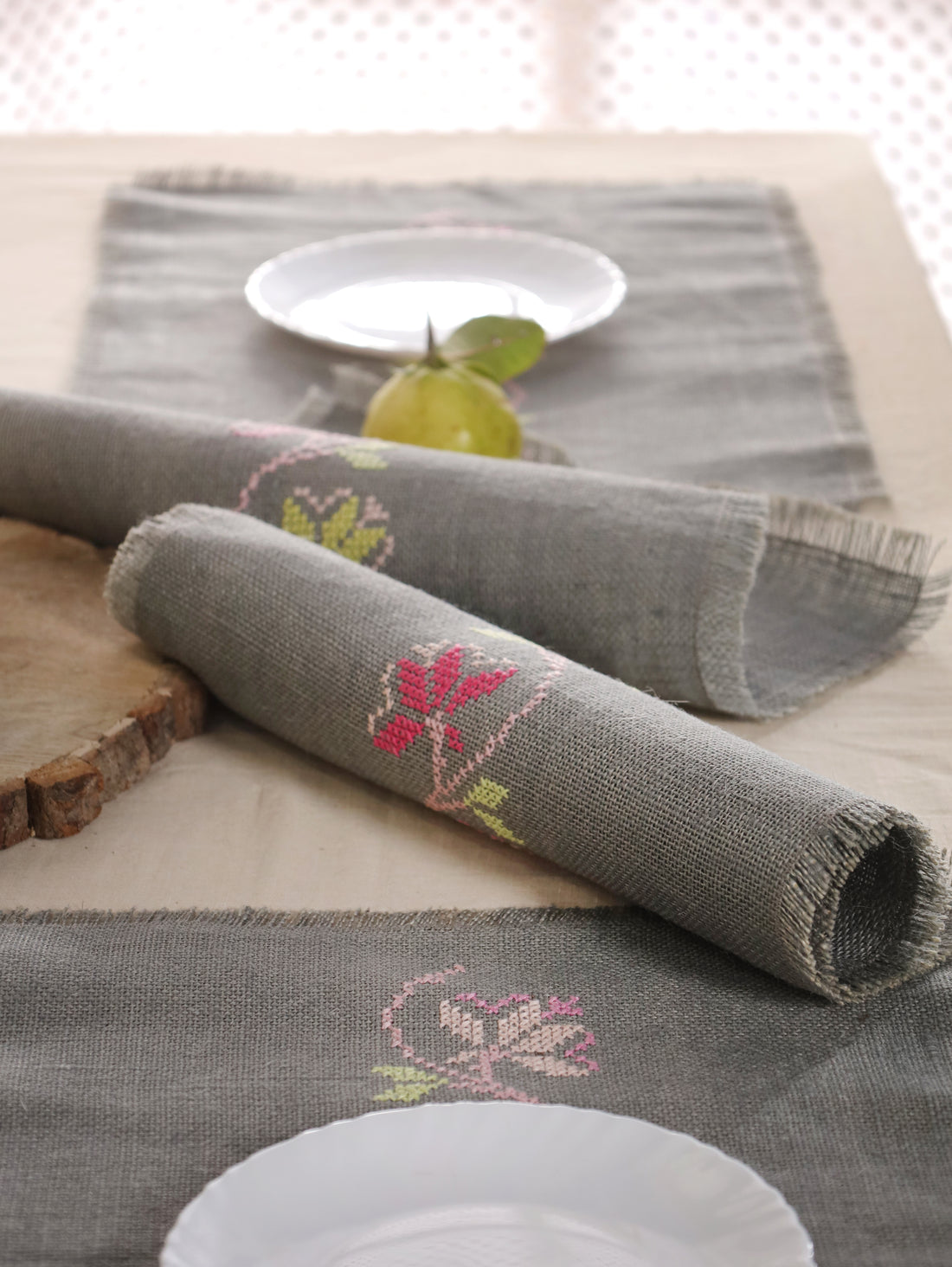 Dove Grey Handwoven Table Mat