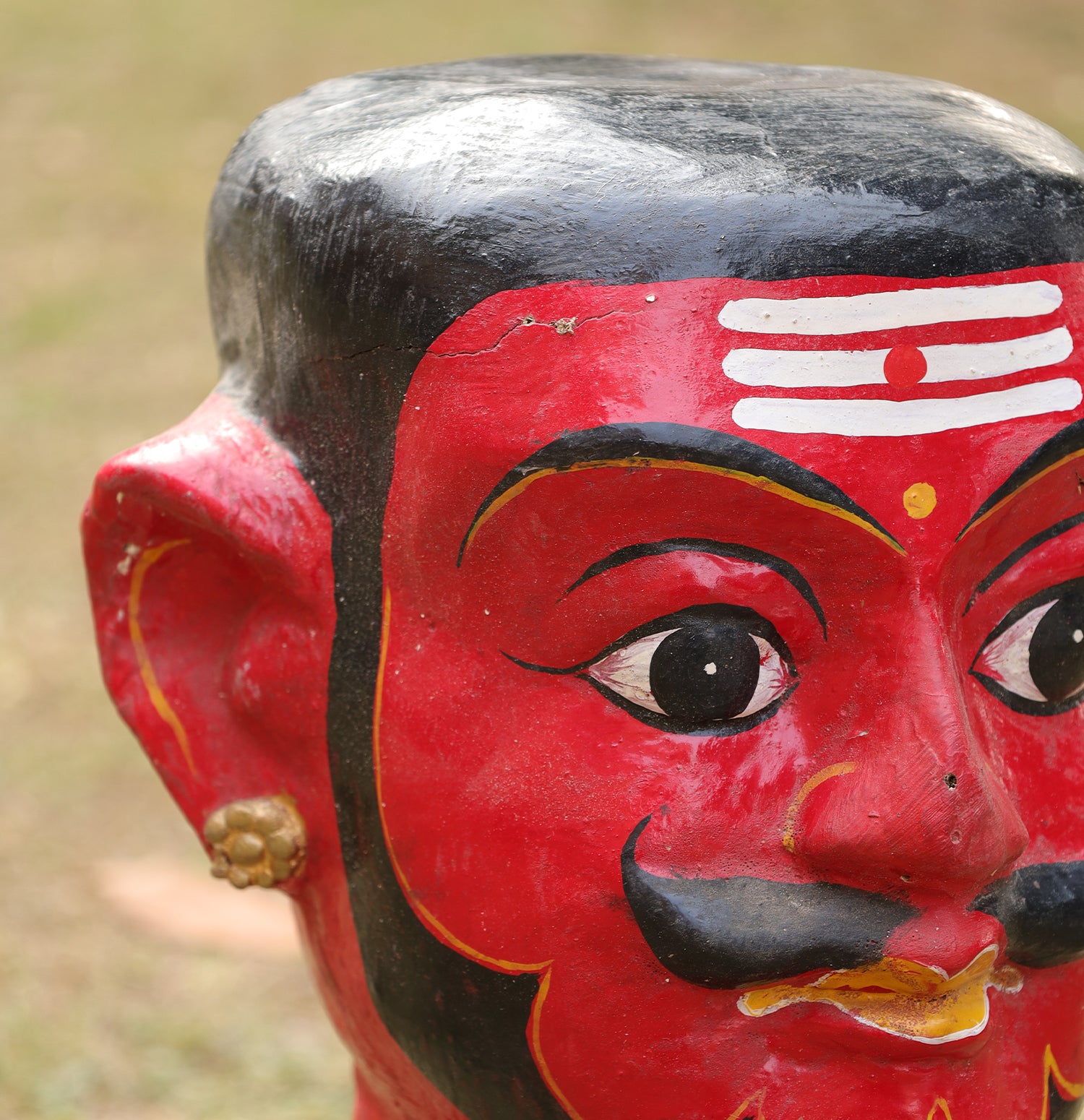 Mystic Wooden Face Busts - Set of 2 with Base Stand