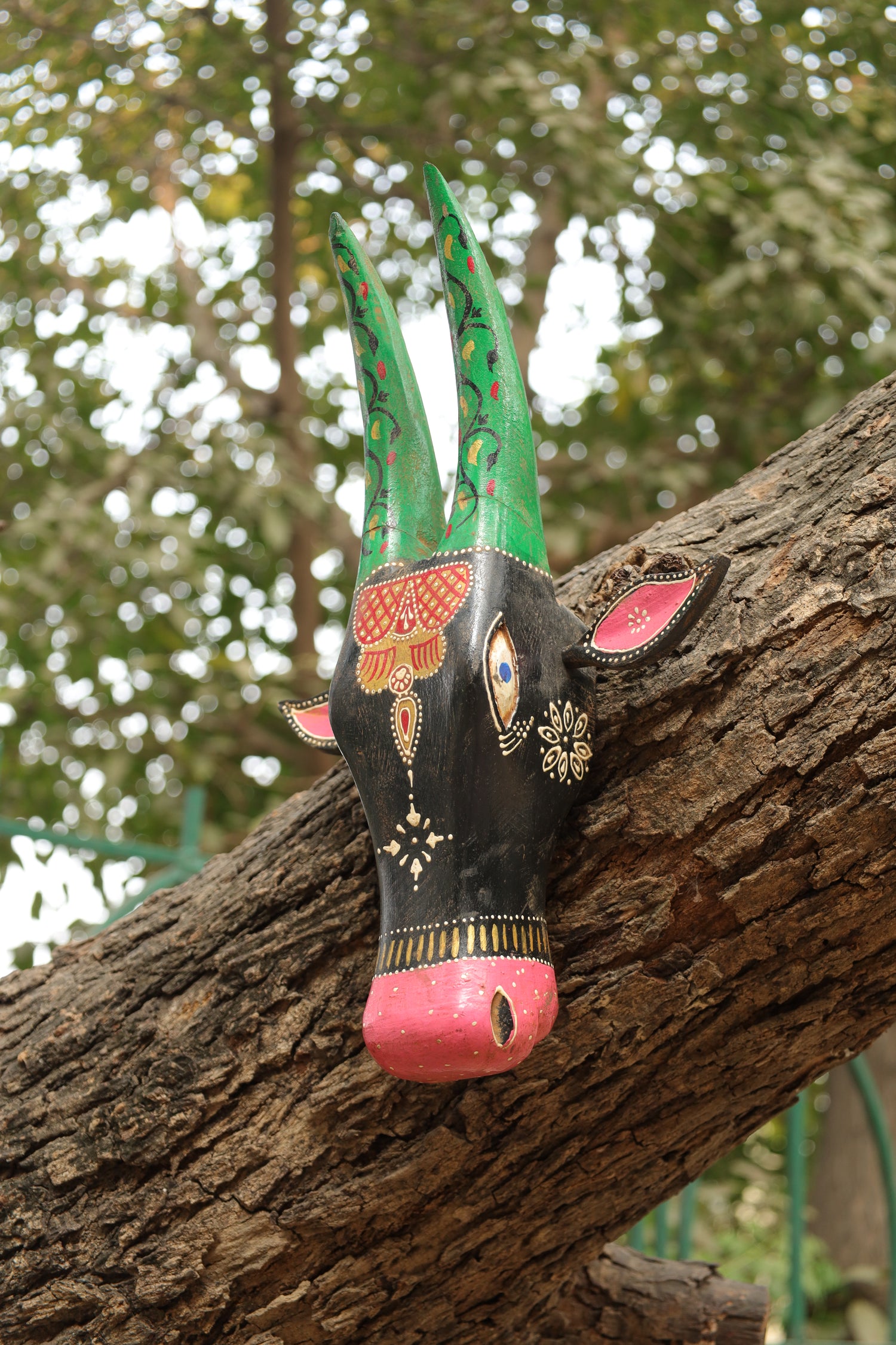 Mystic Cow Wooden Wall Mask