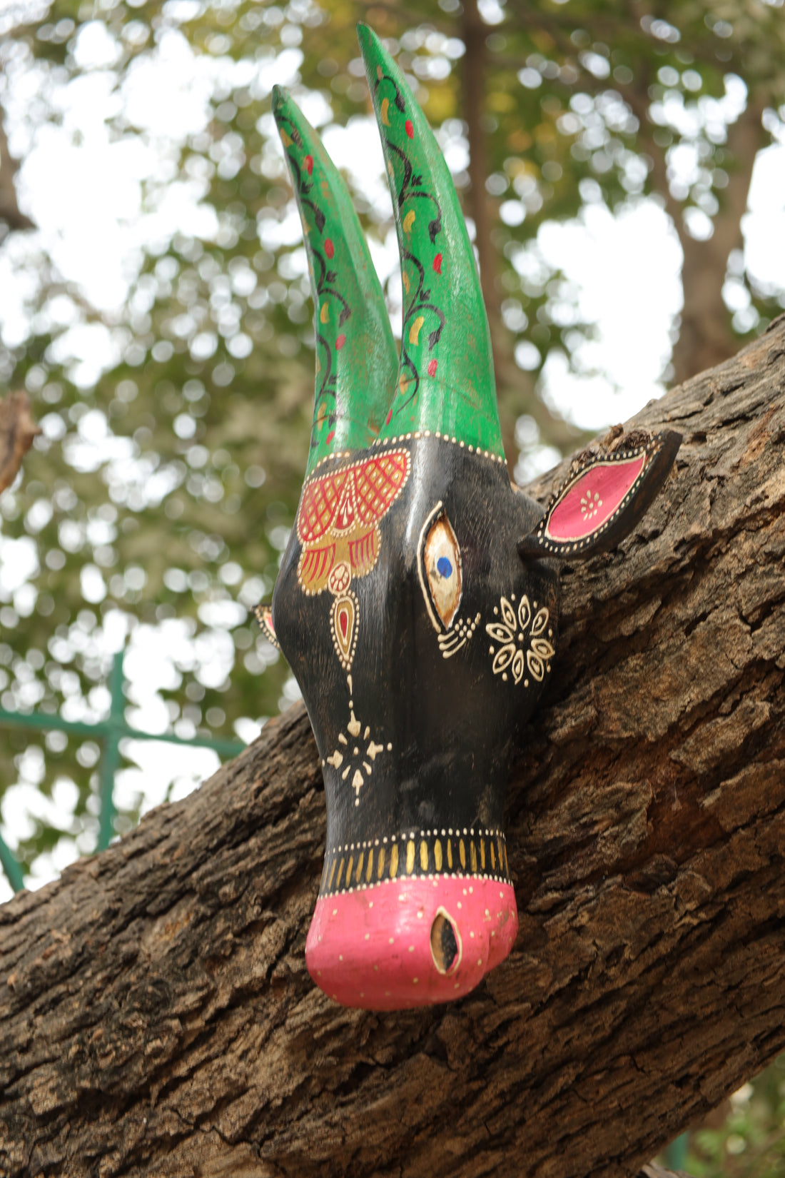 Mystic Cow Wooden Wall Mask