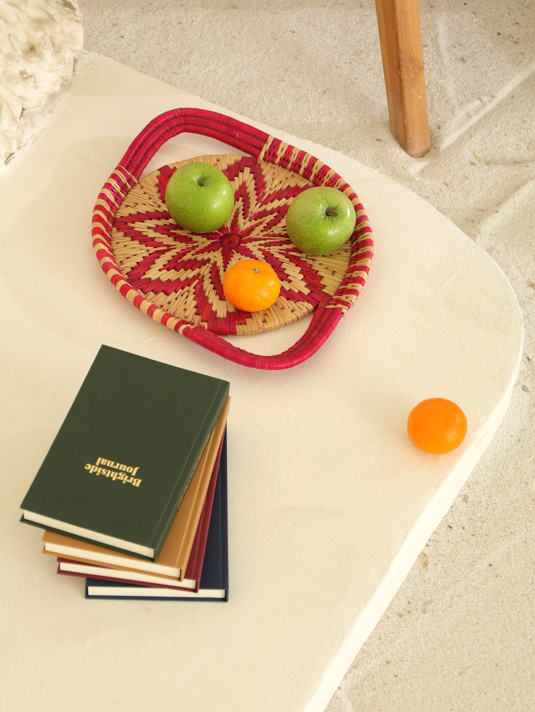 Pink Starburst Moonj Grass Basket Tray