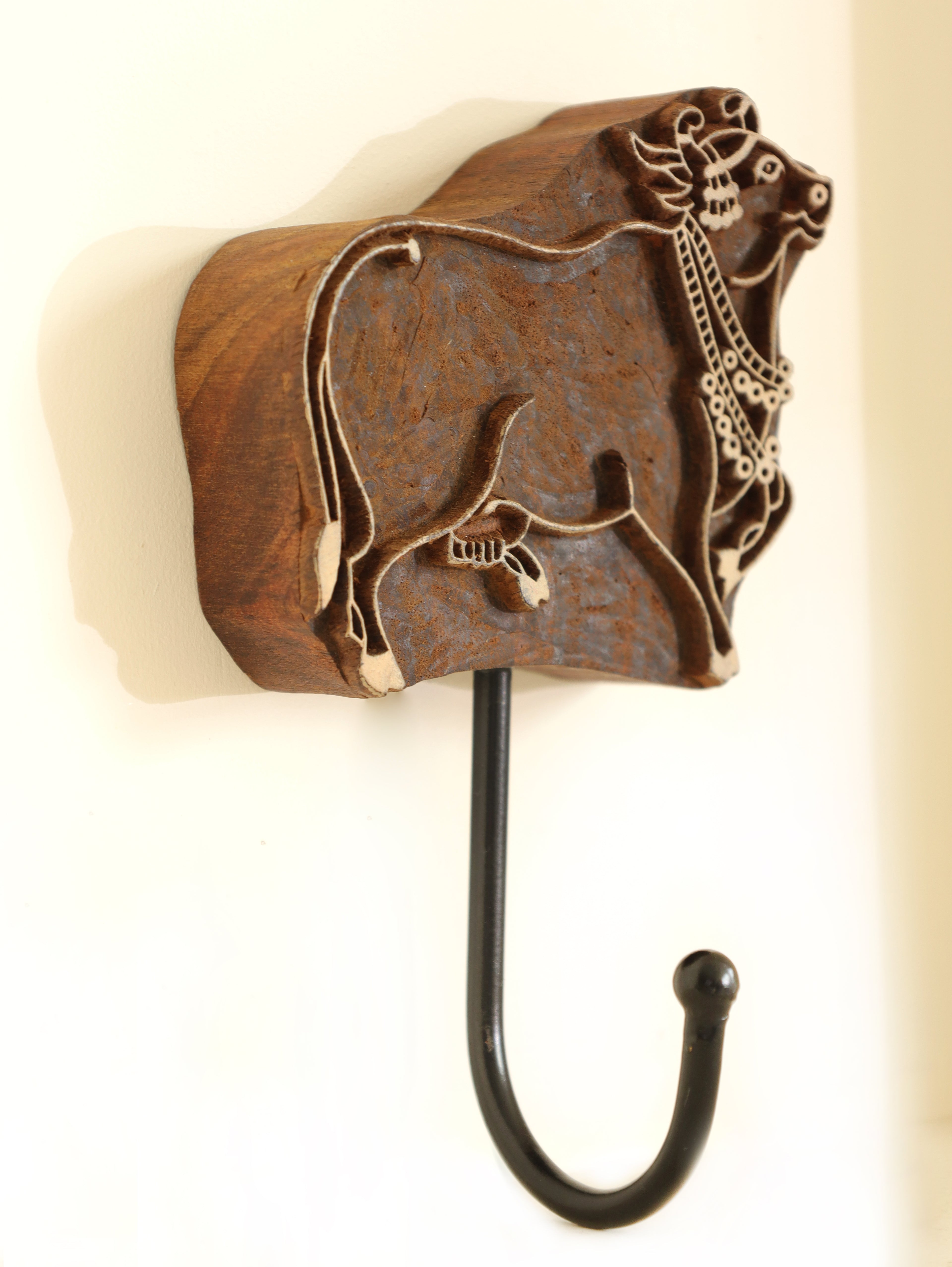 Handcrafted Wooden Cow Hook
