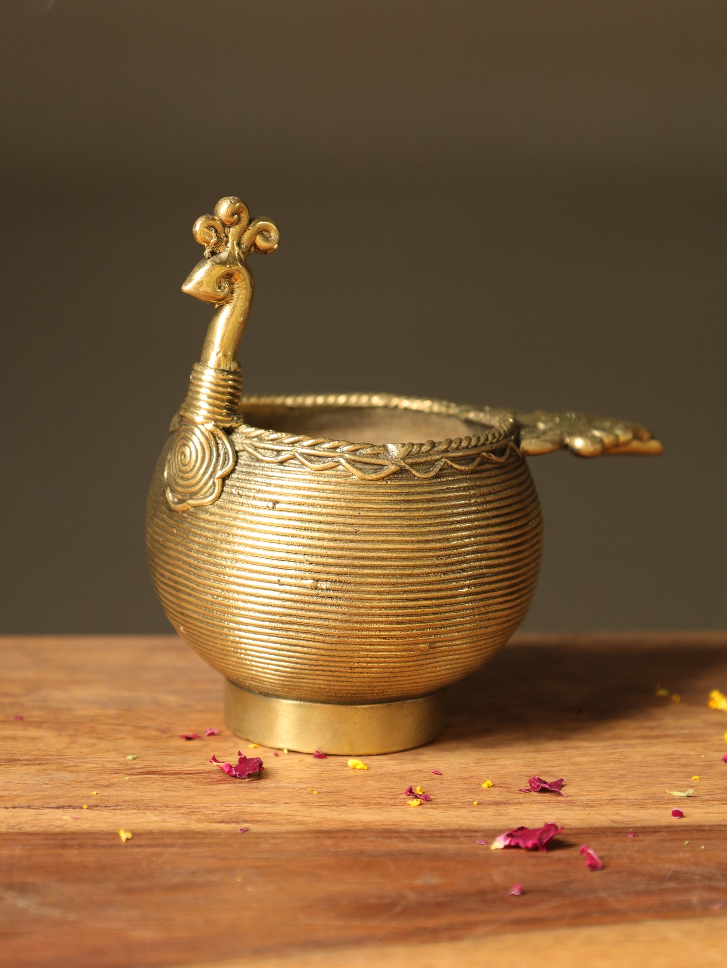 Dhokra Peacock Planter Stand