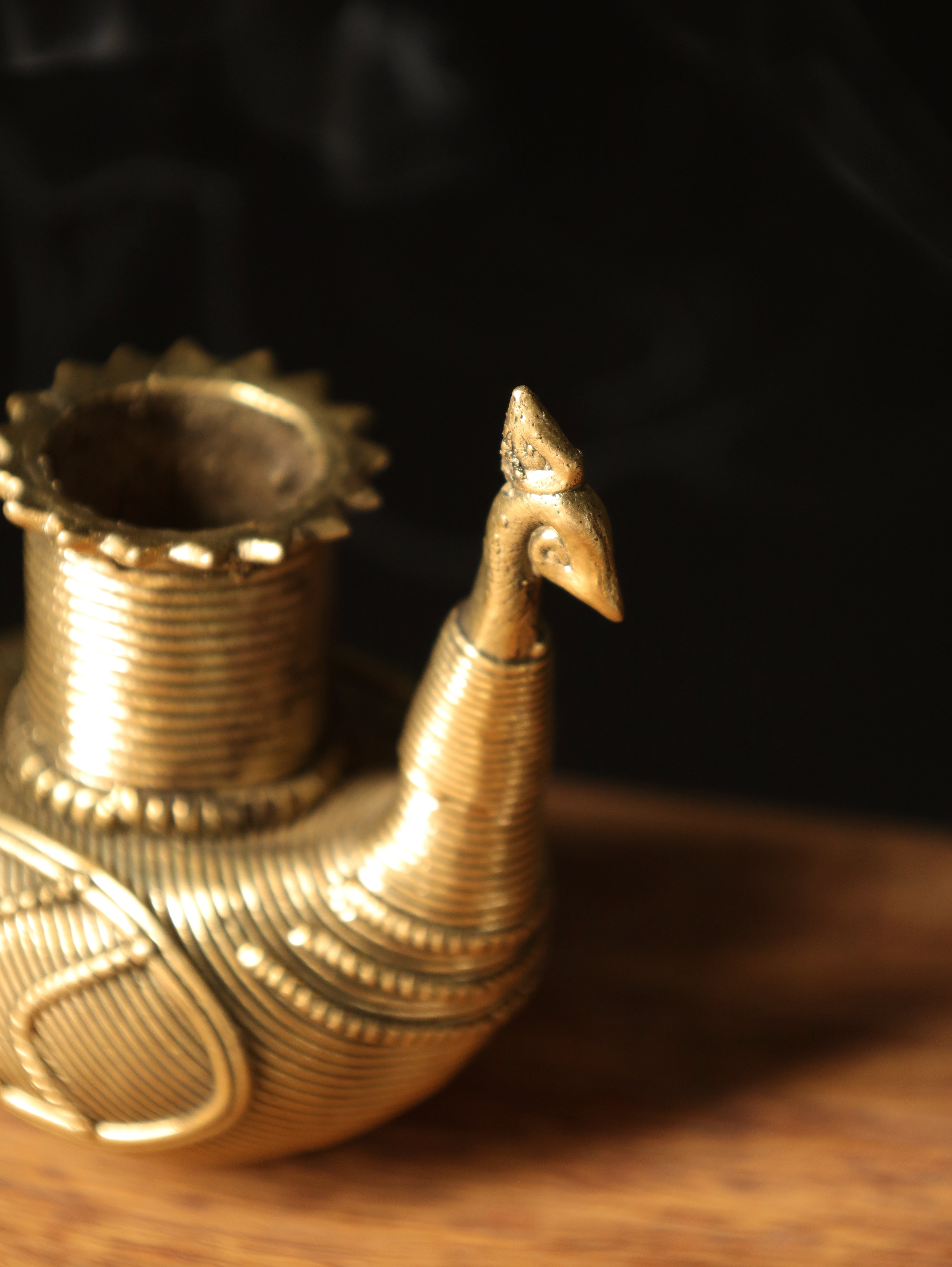 Dhokra Peacock Candle Stand