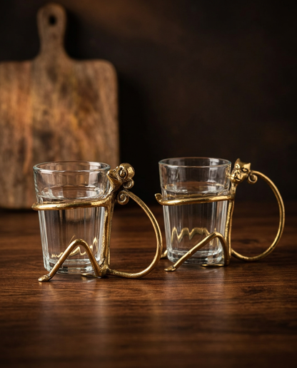 Dhokra Monkey Chai Glass