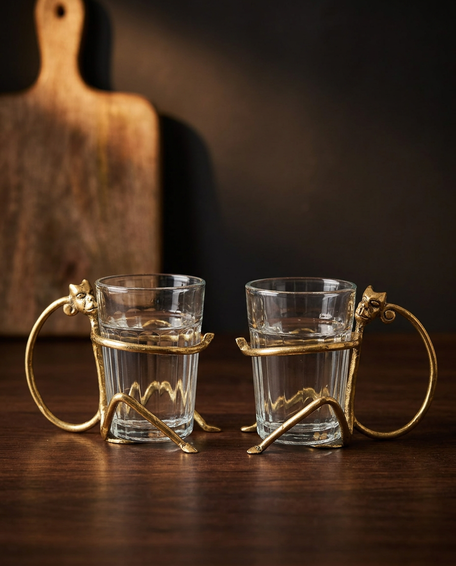 Dhokra Monkey Chai Glass