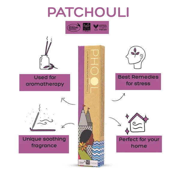 Meditation Pack – Natural Incense Sticks (Nagchampa &amp; Patchouli)