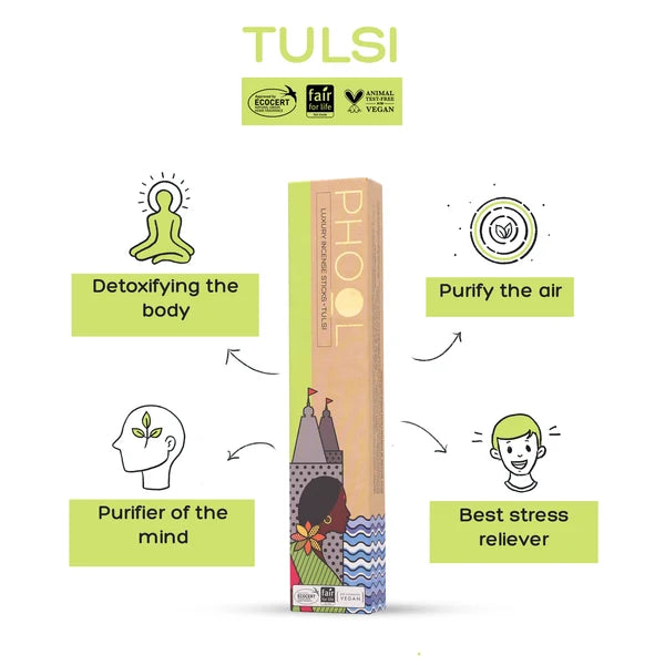 Phool Devotion Pack – Natural Incense Sticks (Tulsi &amp; Jasmine)
