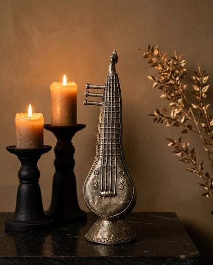 Dhokra Veena Sculpture — Large