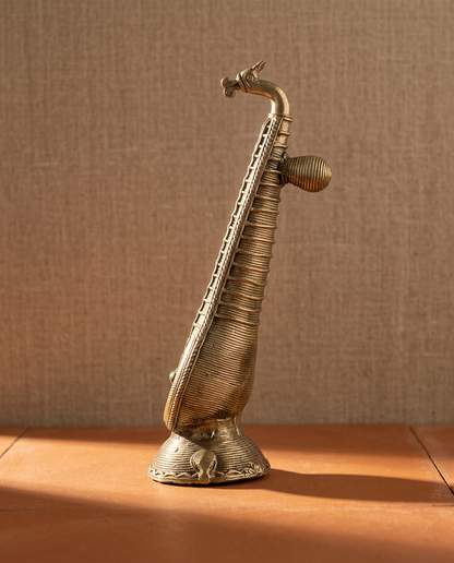 Dhokra Veena Sculpture — Large