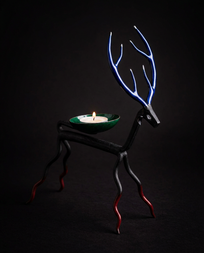 Wrought Iron Reindeer Tealight Holder