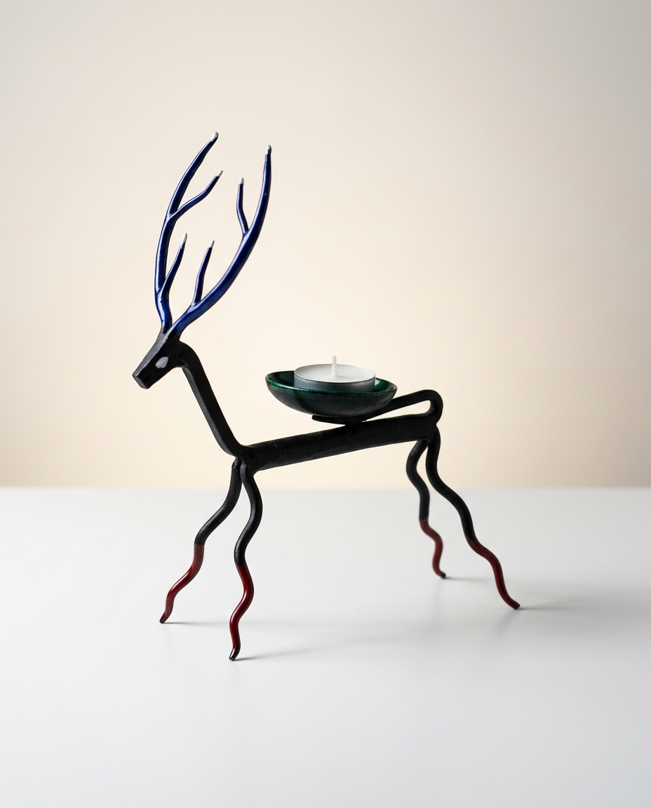 Wrought Iron Reindeer Tealight Holder
