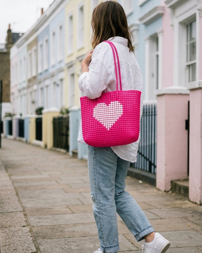 The Koodai Tote — Hot Pink Heart