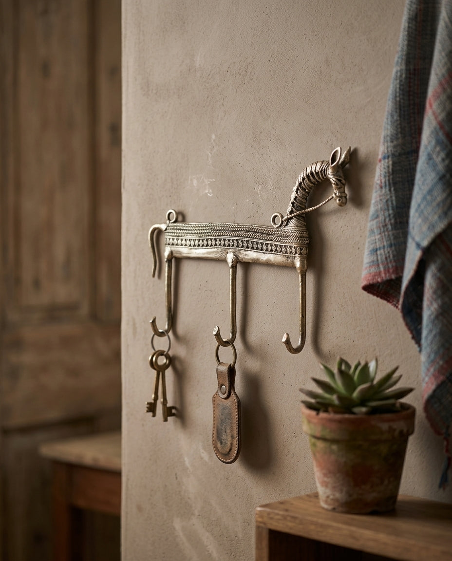 Dhokra Horse Key Holder