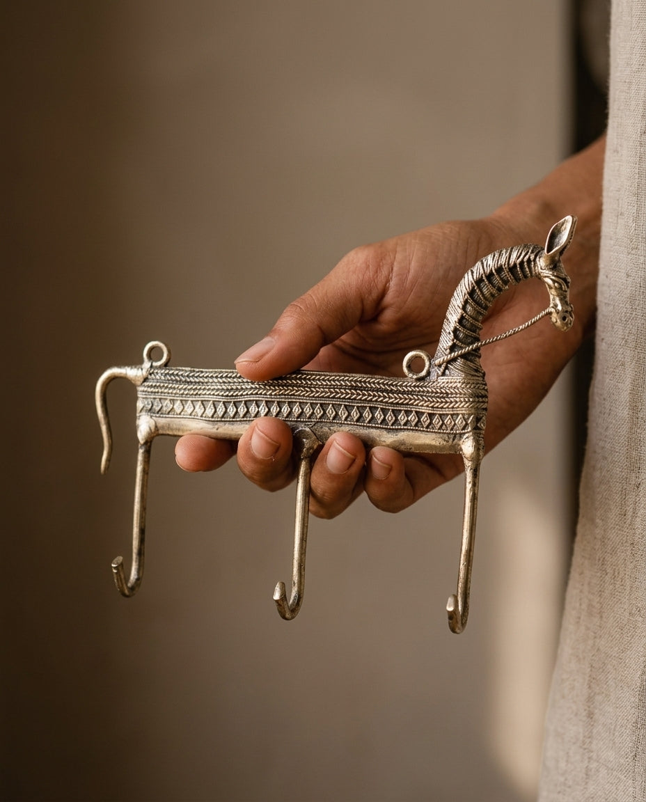 Dhokra Horse Key Holder