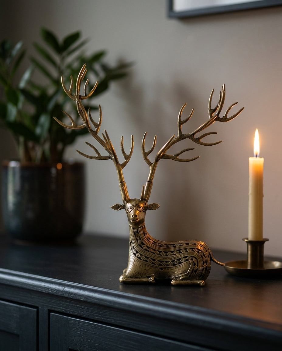 Dhokra Exaggerated Antler Deer