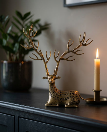 Dhokra Exaggerated Antler Deer