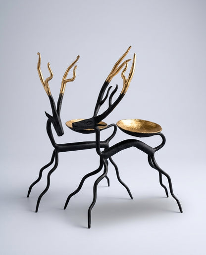 Wrought Iron Deer Candle Holders (Set of 2)
