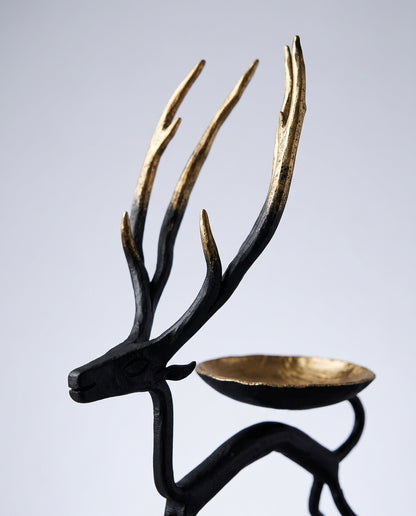 Wrought Iron Deer Candle Holders (Set of 2)